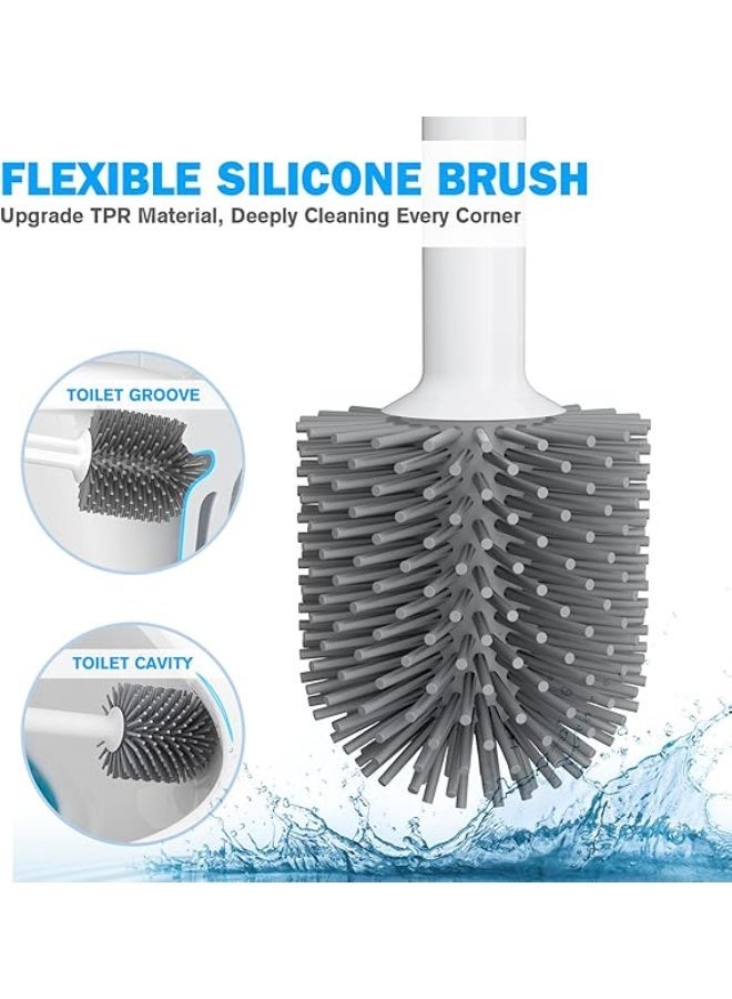 1PSC Toilet Plunger and Brush, Silicone Bowl Brush and Heavy Duty Toilet Plunger Set with Ventilated Holder, 2-in-1 Toilet Brush and Plunger Combo for Bathroom Cleaning - Image 3